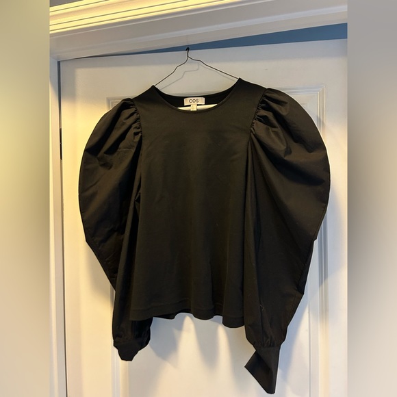 COS Puff Sleeve Black Top - Size S - Picture 3 of 3